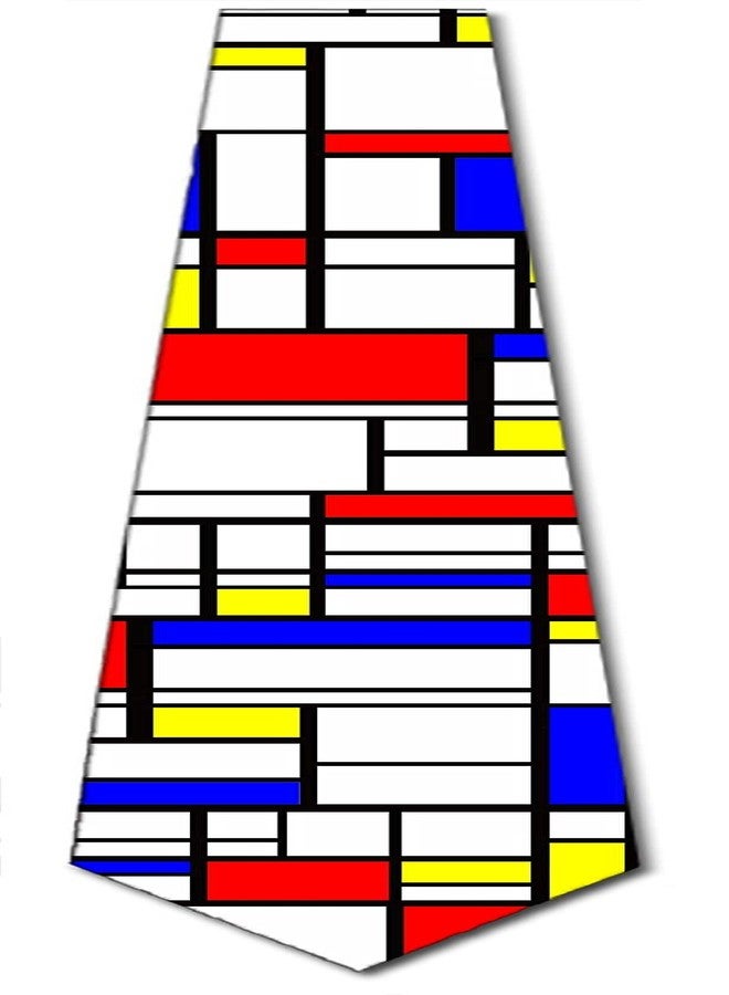 Three Rooker Art Ties Mens Abstract Piet Mondrian Necktie - Image 4
